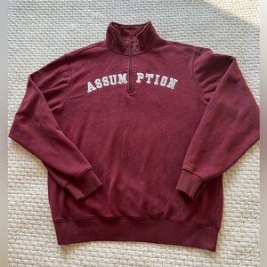 Vintage Assumption Embroidered Quarter Zip Sweatshirt Size S